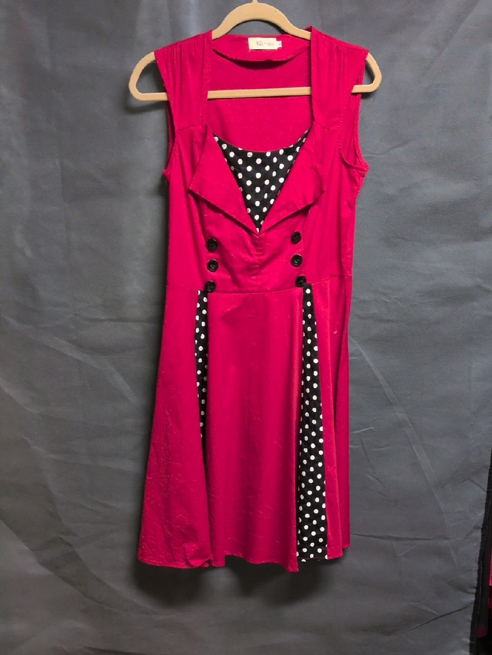 2/$20 Killreal Rockabilly Red Polka Dot Dress
